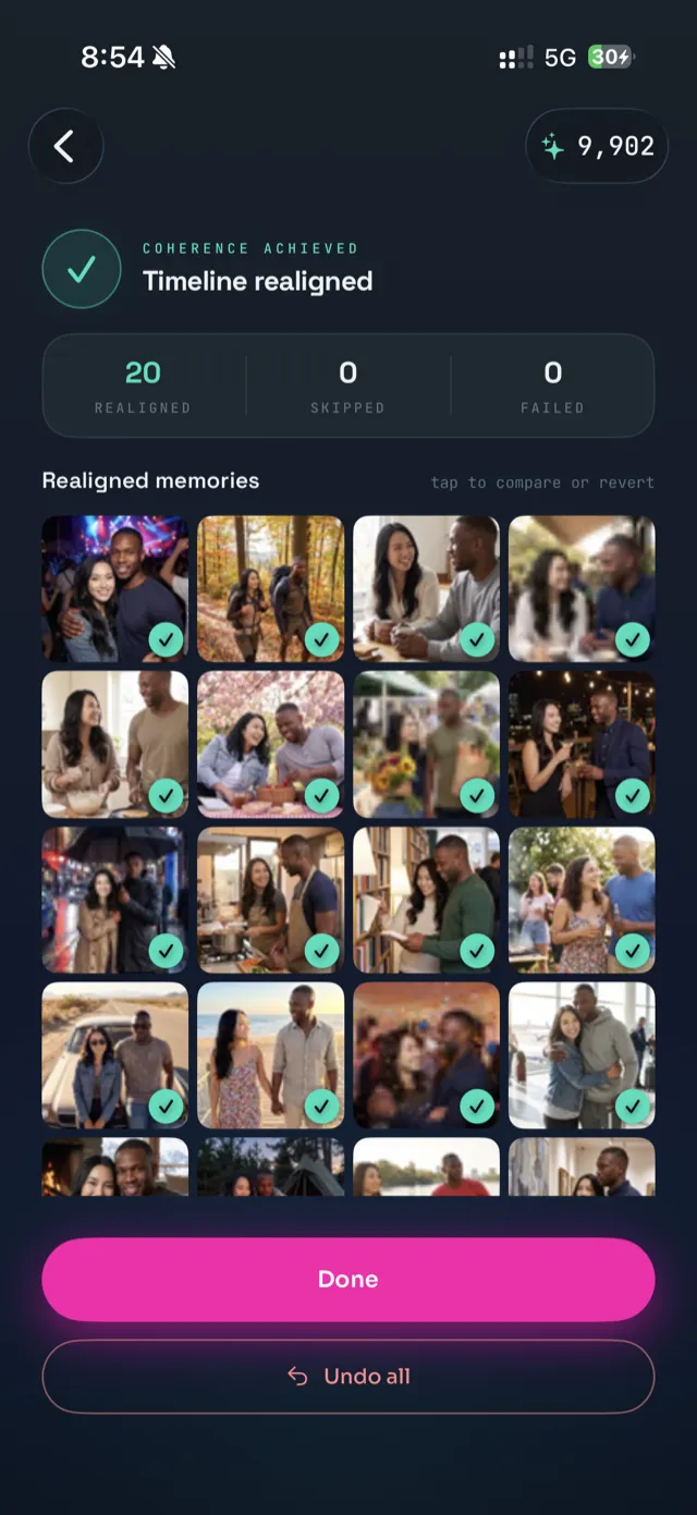 It Was Never You — timeline realigned